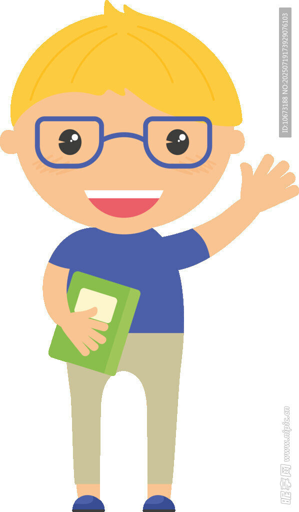 戴眼镜的快乐男孩