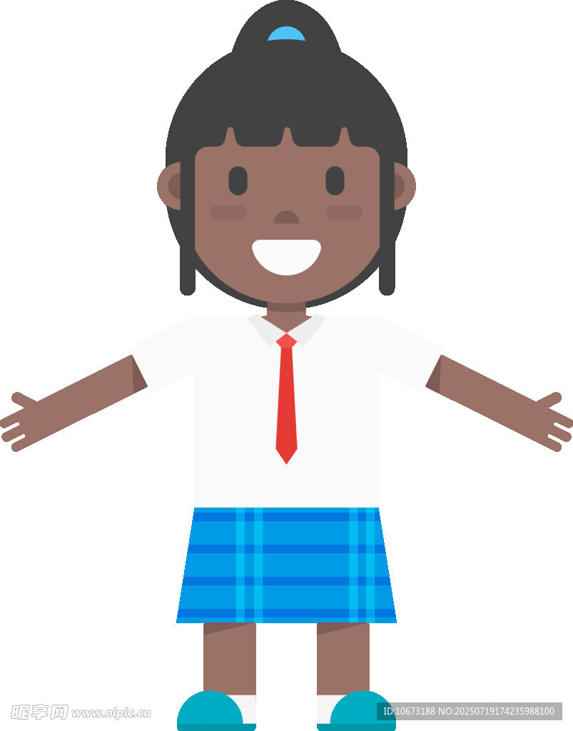 穿校服的开心小女孩