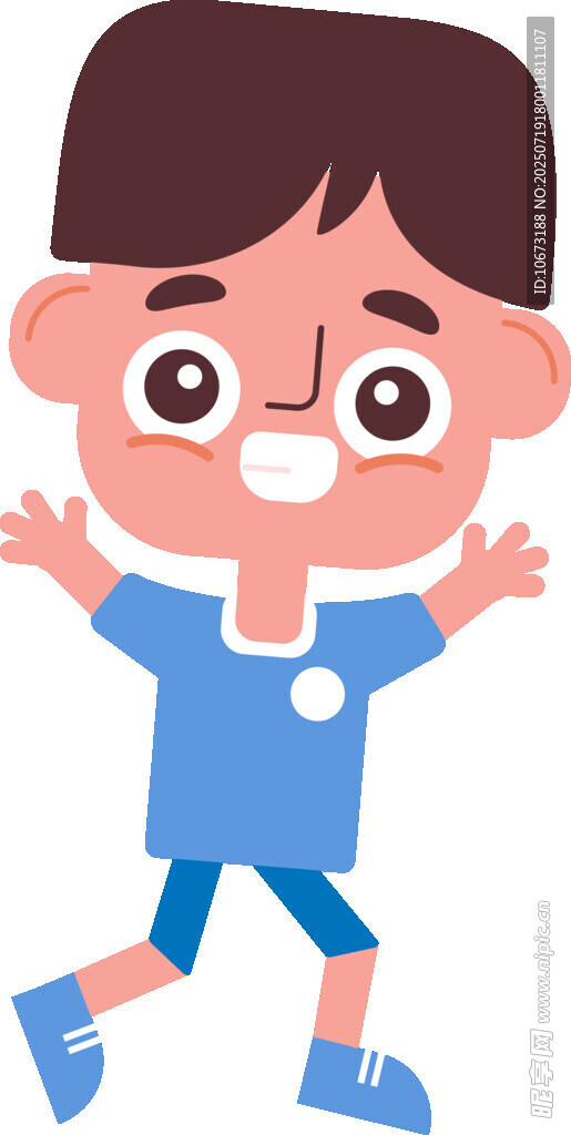 快乐奔跑的小男孩