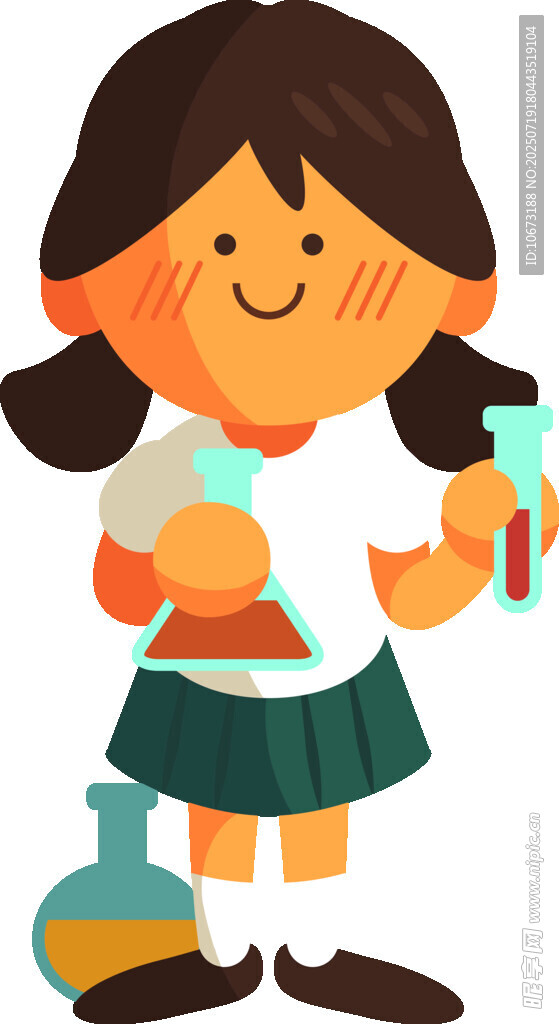 做实验的可爱小女孩