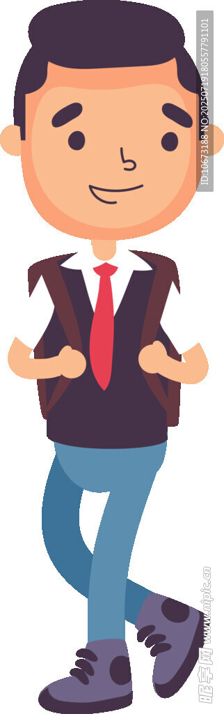 时尚帅气的卡通休闲男子
