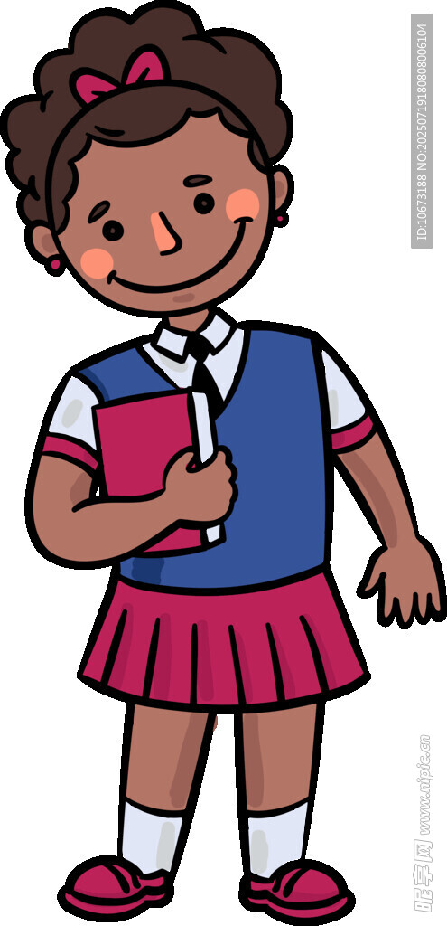 穿校服的可爱小女孩