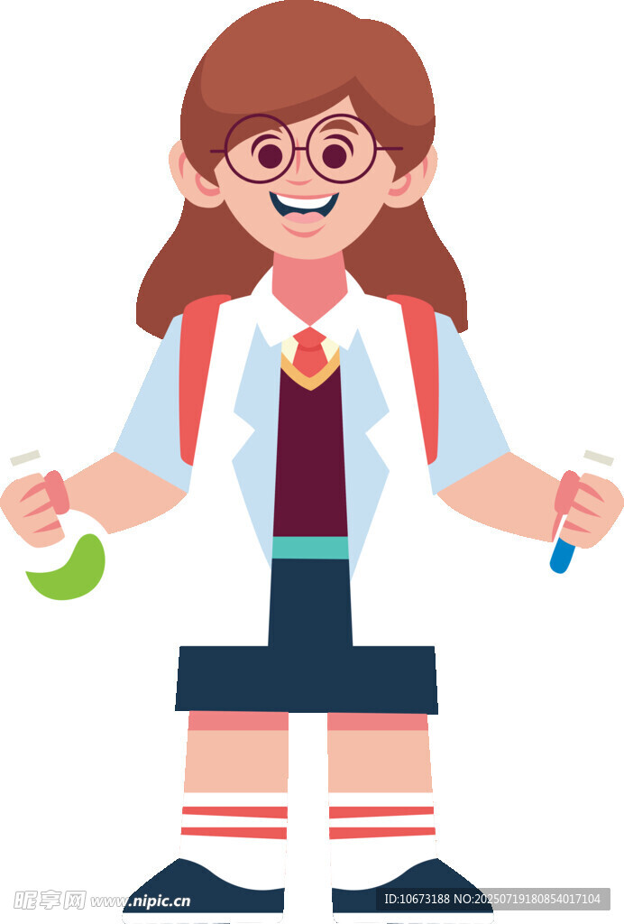 背着书包的可爱女学生