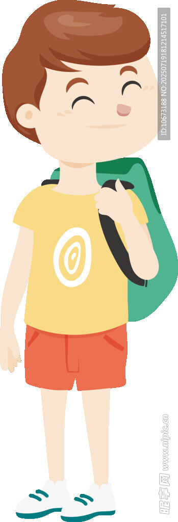 背着书包的小男孩