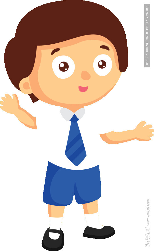 穿校服的可爱小男孩