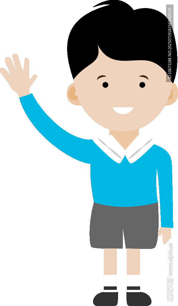 挥手小男孩