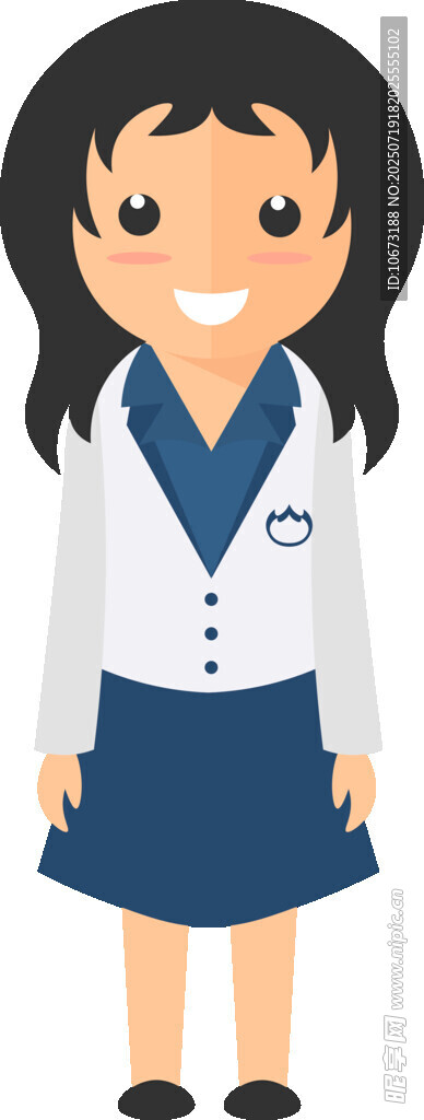 可爱卡通女学生形象