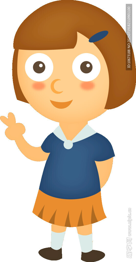 可爱小女孩打招呼