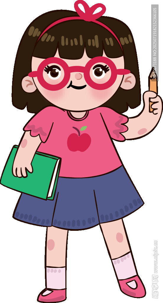 可爱的上学小女孩