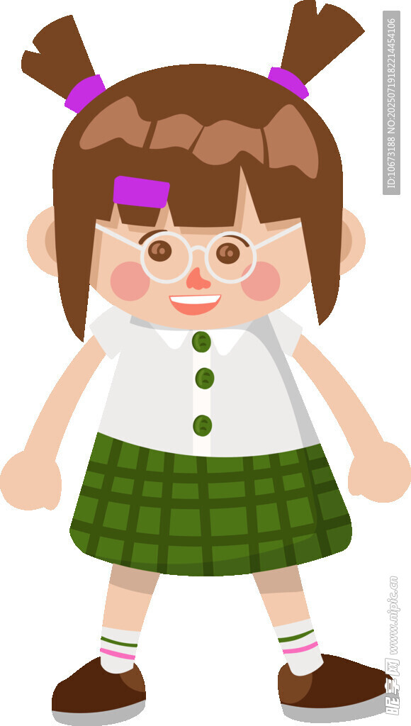 扎双马尾的可爱小女孩