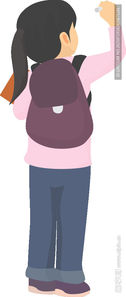 背着书包的小女孩
