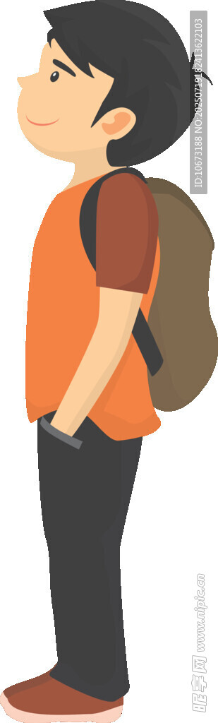 背着书包的少年