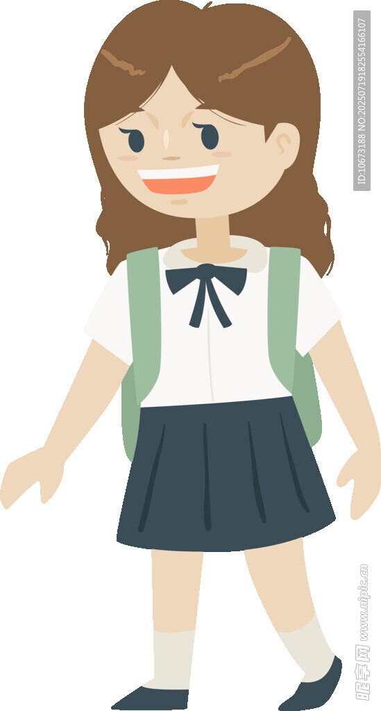 背着书包的可爱女学生