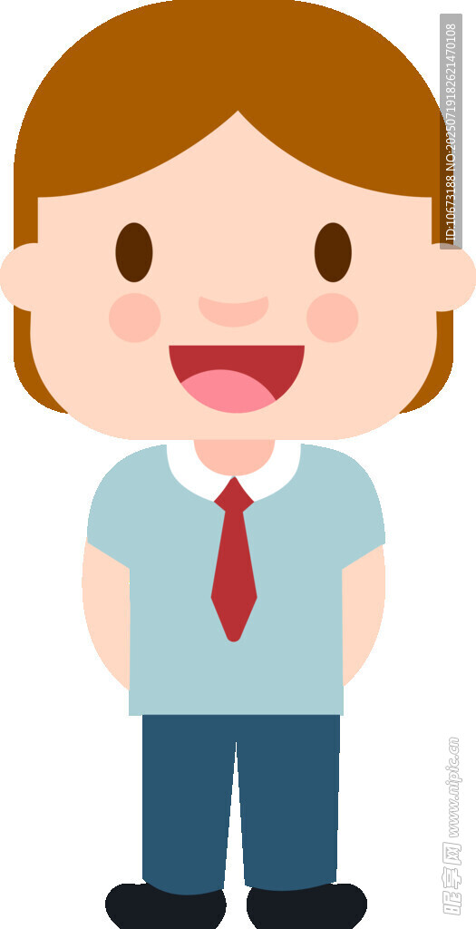 穿制服的卡通小男孩