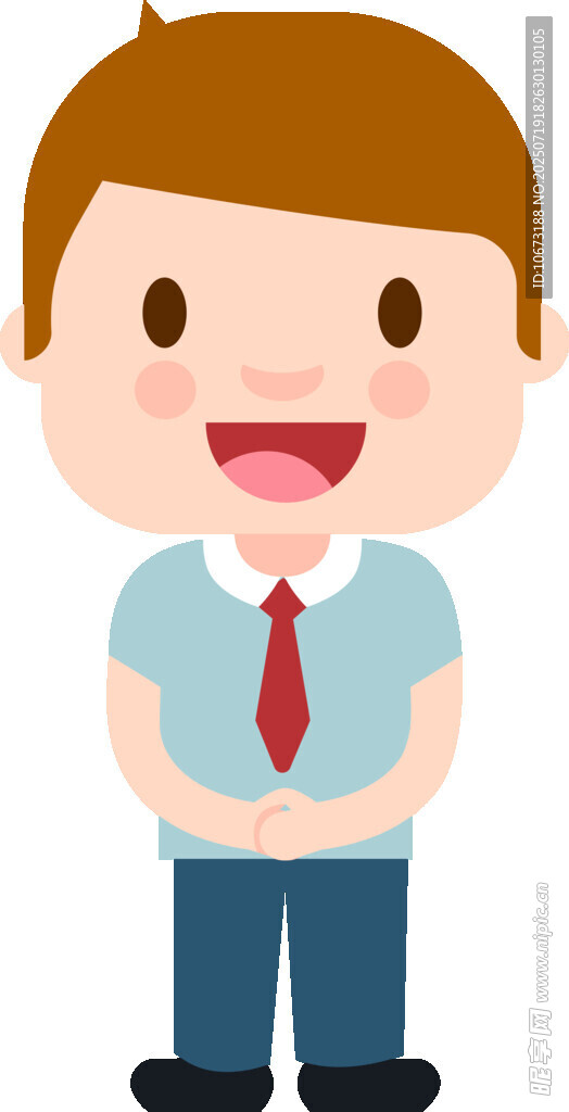 穿校服的开心小男孩