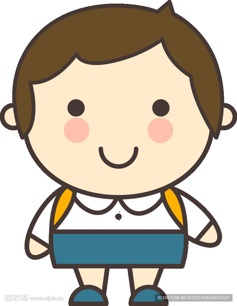 背着书包的可爱小男孩
