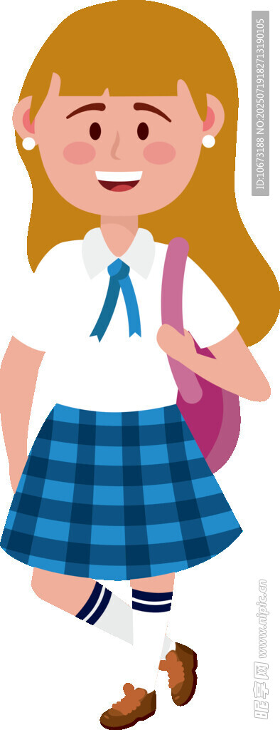 背着书包的可爱女学生