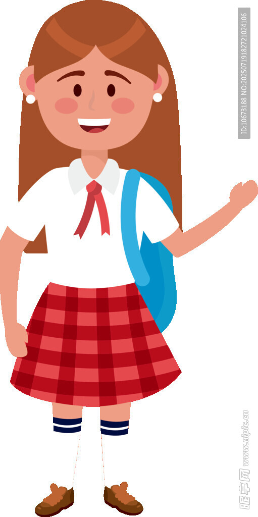 背着书包的可爱女学生