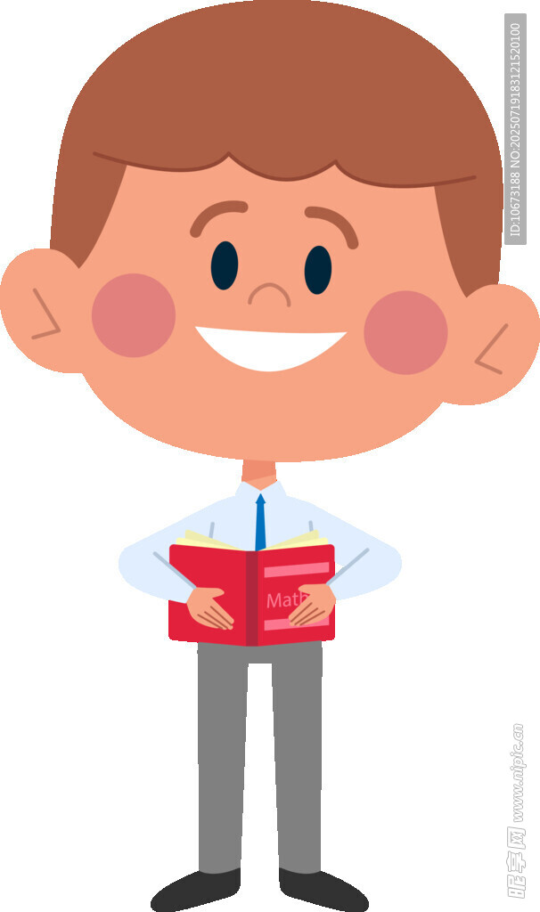 手持红书的快乐小男孩