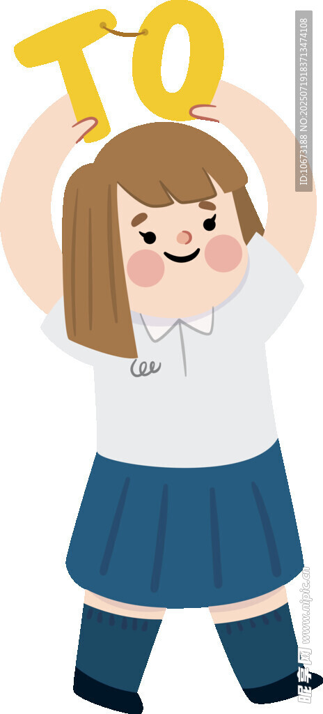 女孩高举字母TO