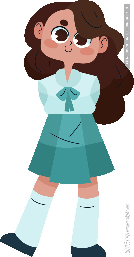 穿校服的可爱女孩