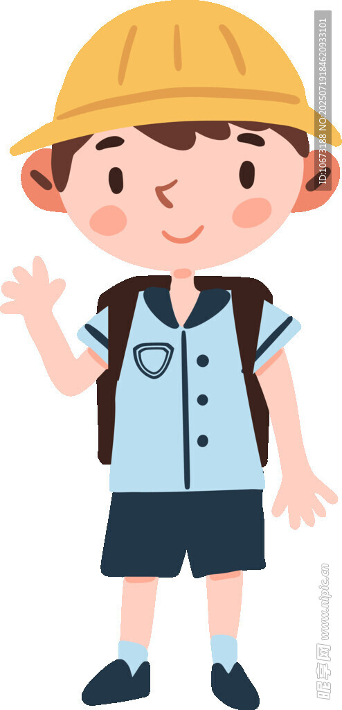 背着书包的可爱小男孩
