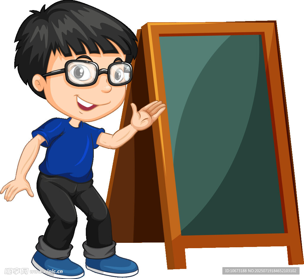 小男孩在黑板前写字
