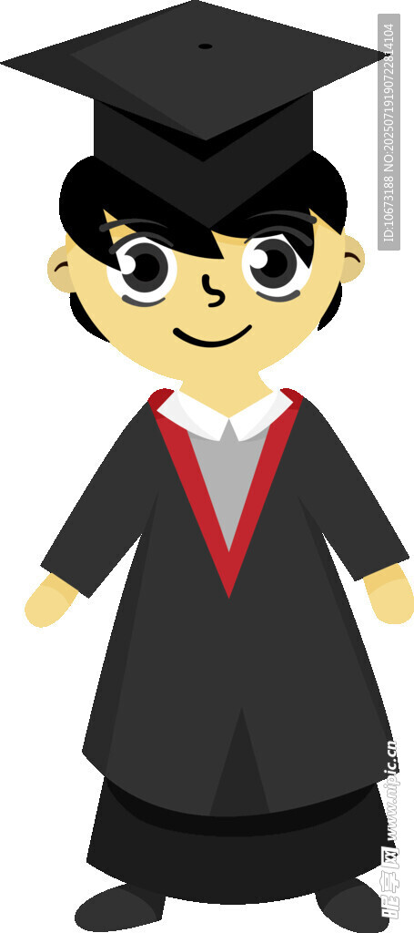 卡通学士服形象