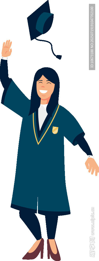 毕业学士抛帽庆祝瞬间