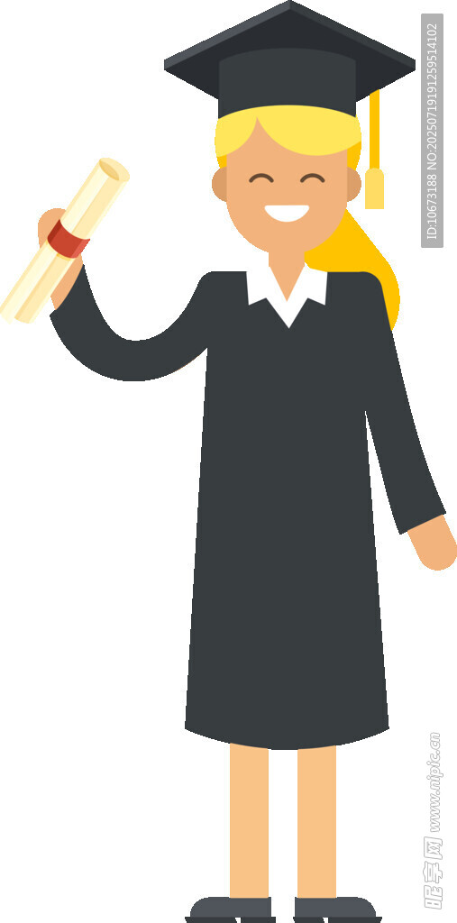 毕业女孩手持文凭庆祝