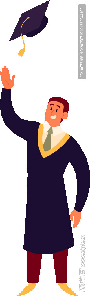 毕业生抛学士帽庆祝时刻