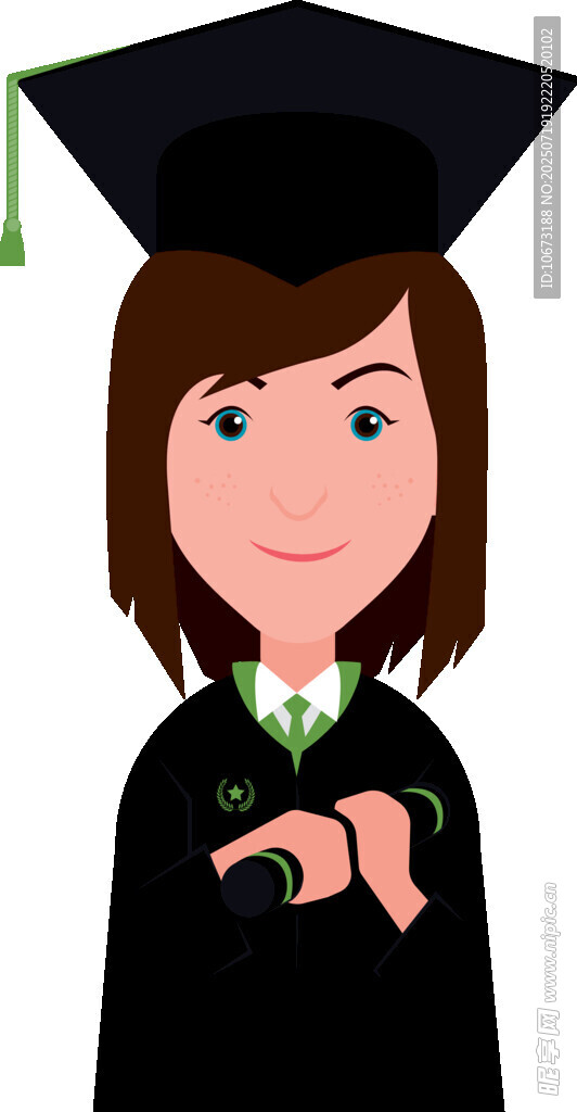 毕业女生展示学士服风采