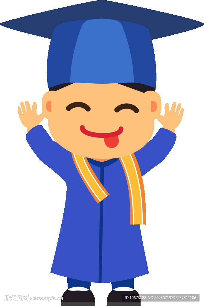 毕业啦的开心卡通学士