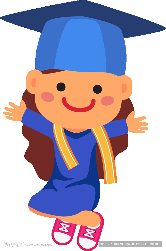 毕业小女孩开心庆祝