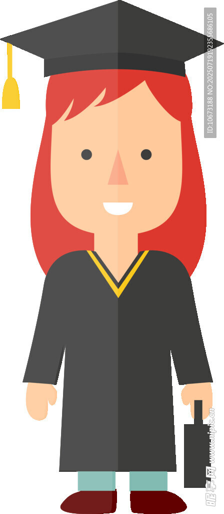 毕业女生手持文凭与学士帽