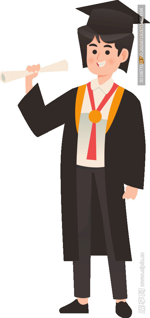 毕业学士手持文凭庆祝