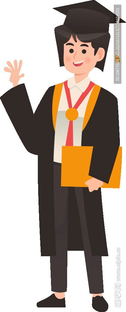 毕业学士挥手展喜悦