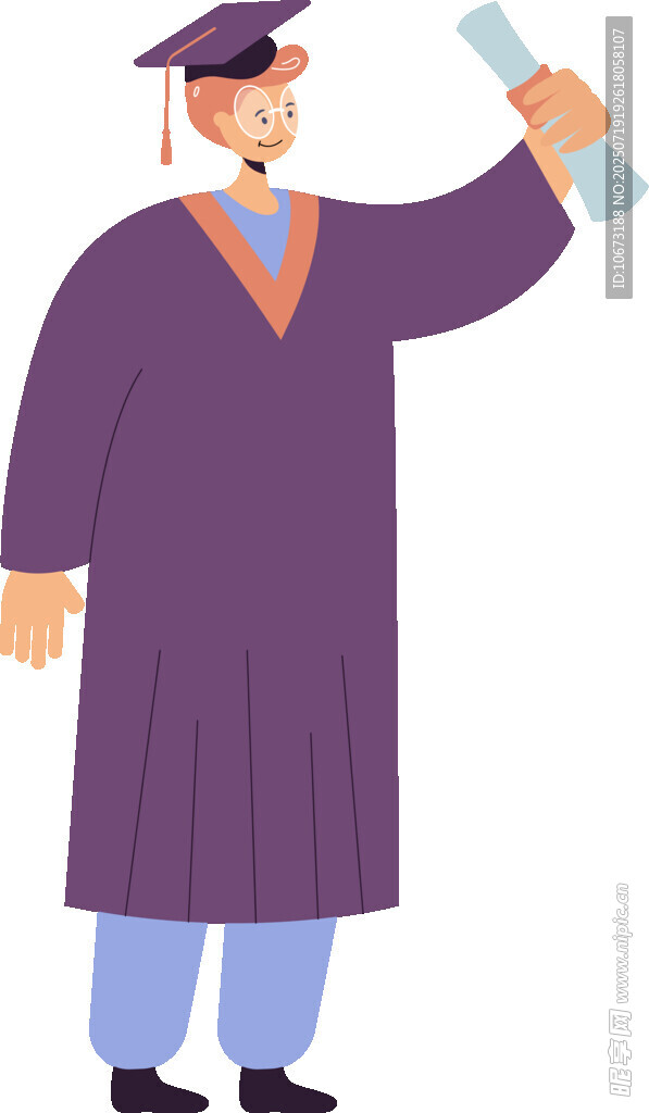 毕业学士手持文凭