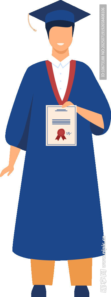 身着学士服手持证书的人