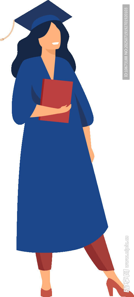 身着学士服的毕业女生