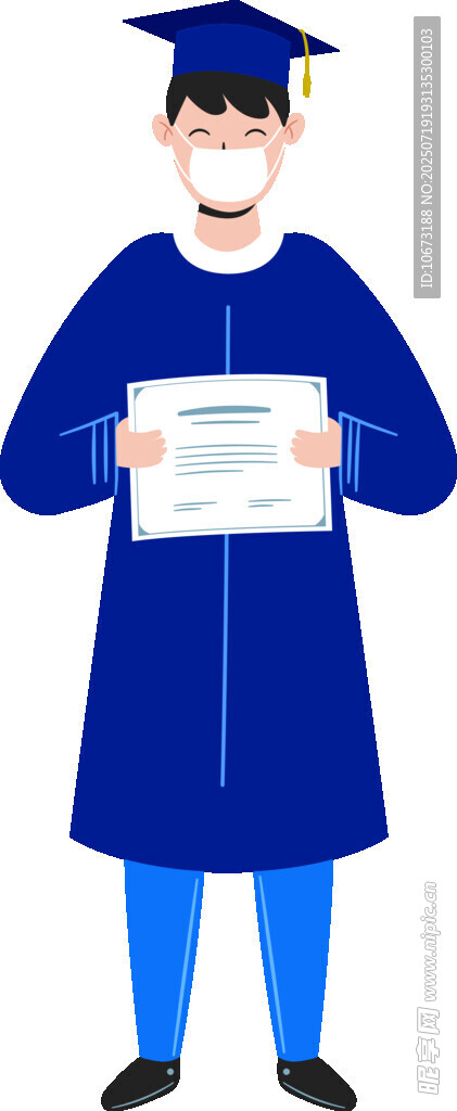 身着学士服手持证书的人