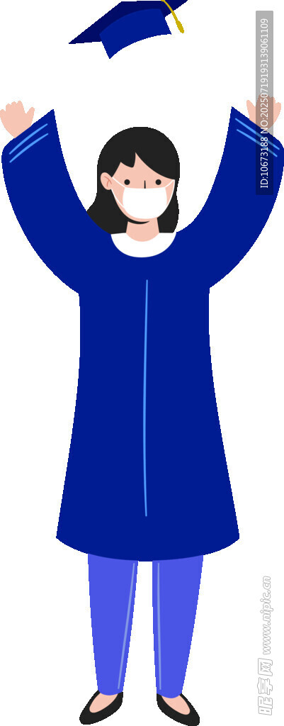 毕业女孩抛学士帽庆祝