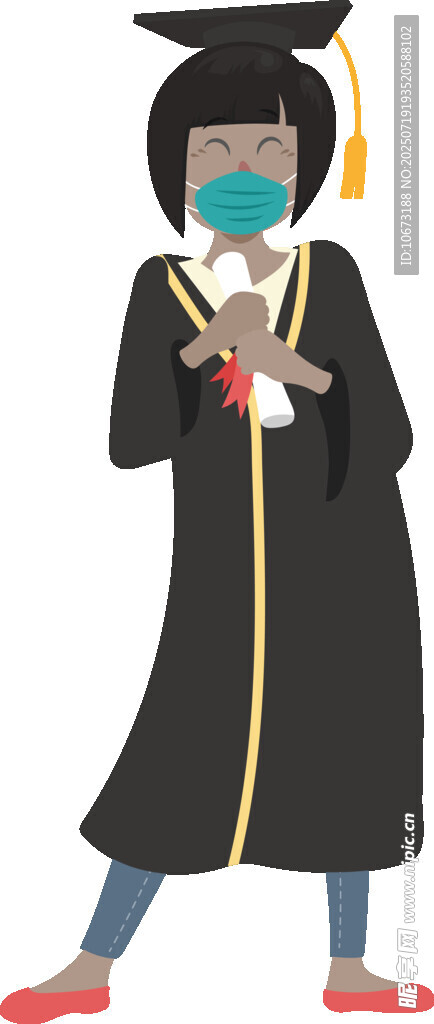 创意学士服穿搭的可爱女孩