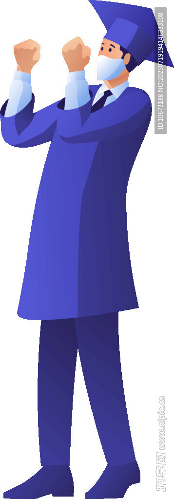 身着学士服欢呼的毕业生
