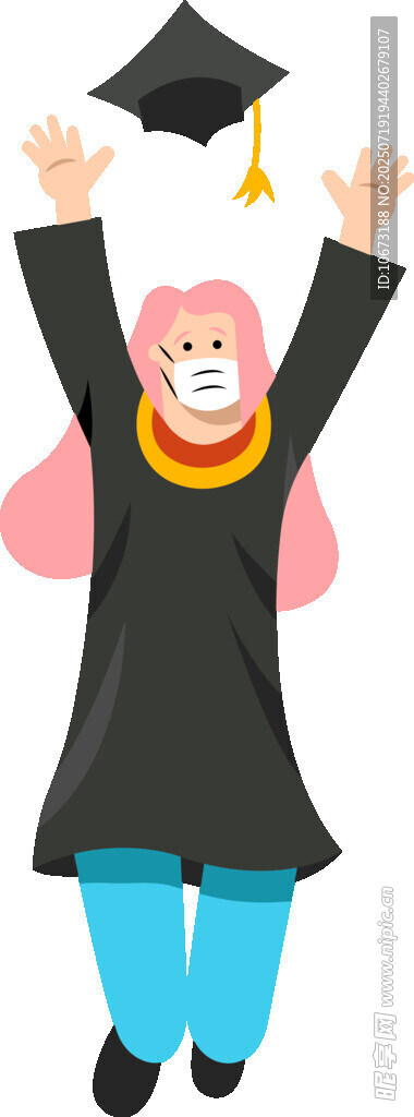 毕业女孩欢呼庆祝