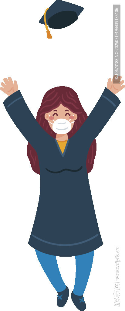 毕业女孩欢呼庆祝