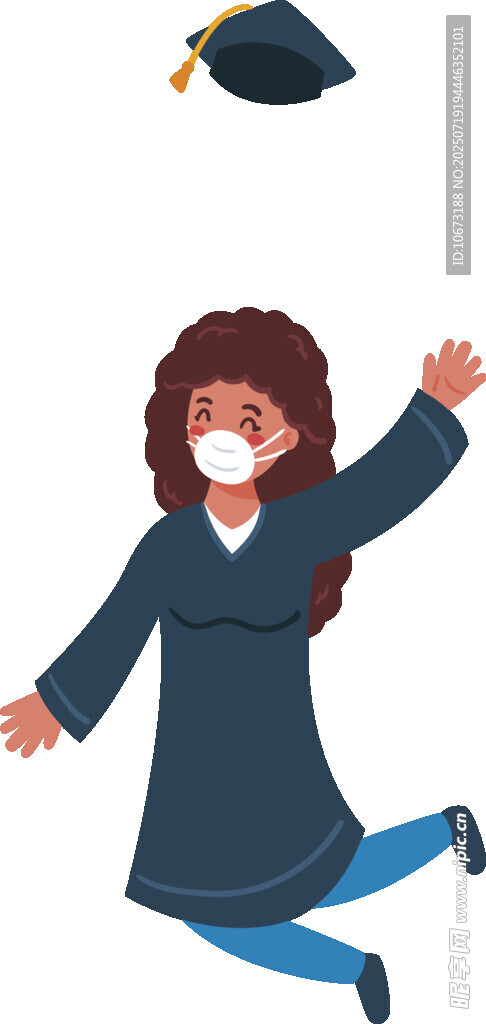 欢呼的毕业女生