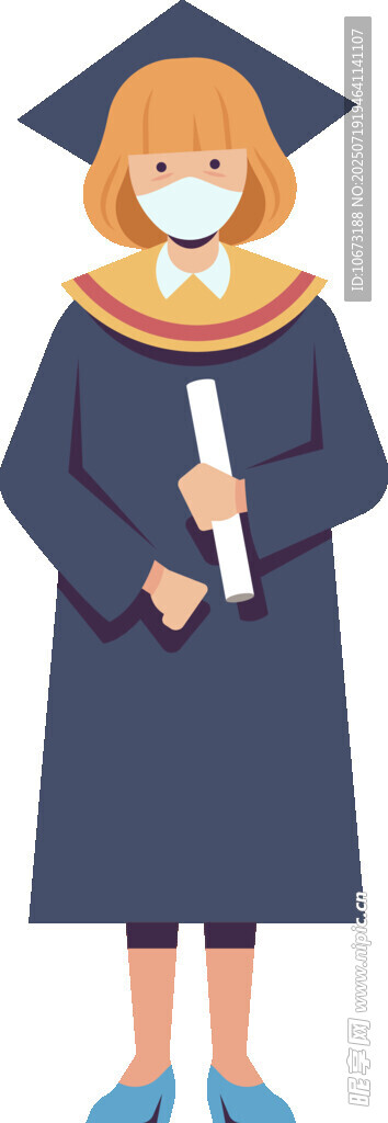 毕业女孩手持文凭