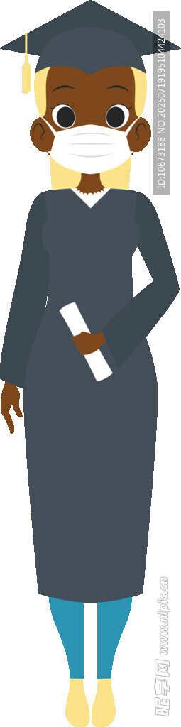 两位学士服人物形象展示