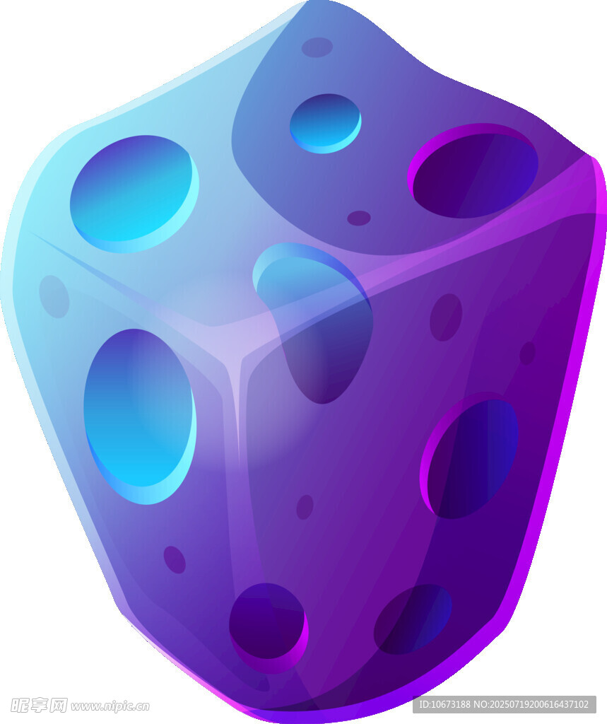 紫色孔洞立体块状物